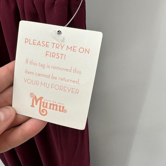 SHOW ME YOUR MUMU Kendall Maxi Maroon V-Neck Gown Dress // S - Picture 5 of 10